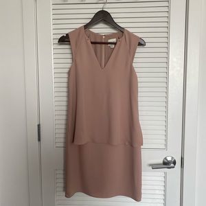 Reiss dusty rose tiered shift dress